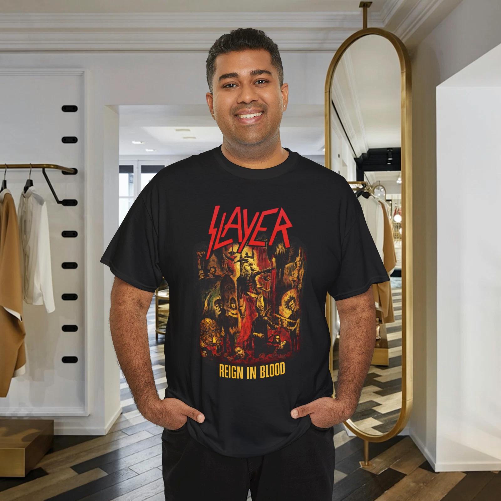 Slayer Reign in Blood Graphic T-Shirt Vintage Metal Band Horror Art Tee 2XL