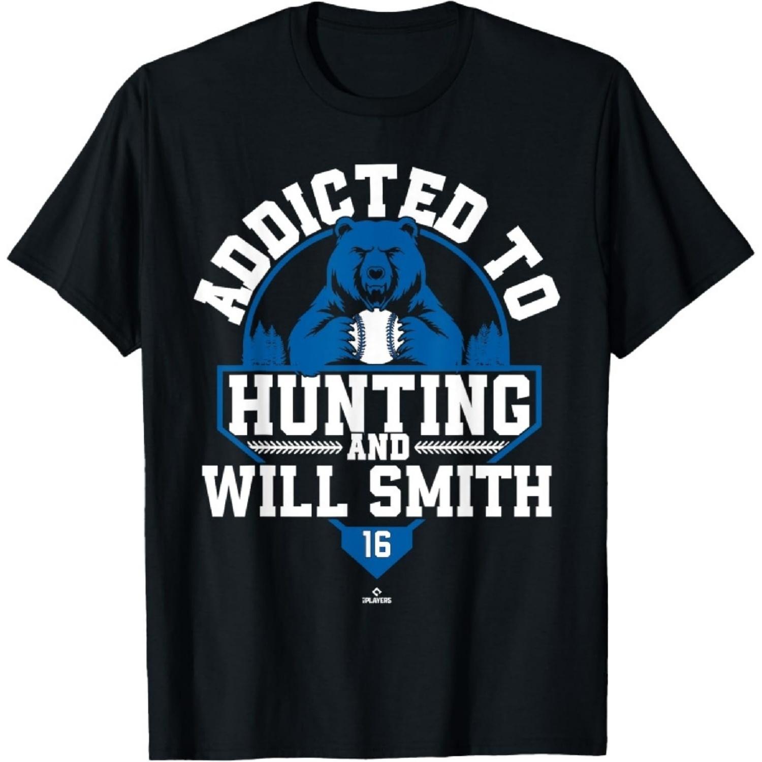 

Addicted to Bear Hunting & Will Smith Los Angeles Baseball T-Shirt XXXXXL чорний