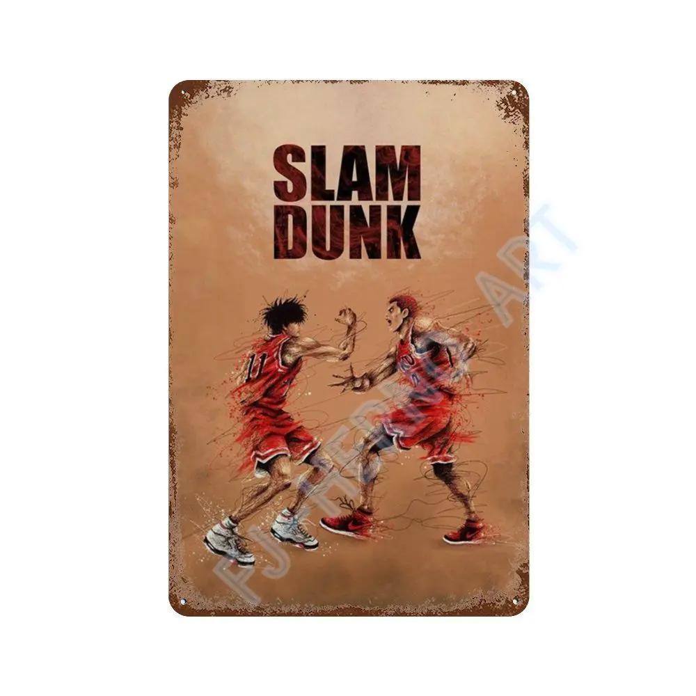 Japanese Anime Slam Dunk Metal Tin Sign Plaque Retro Poster Corridor Room Home Decor Murals Decorative Plates Wall Art Gift