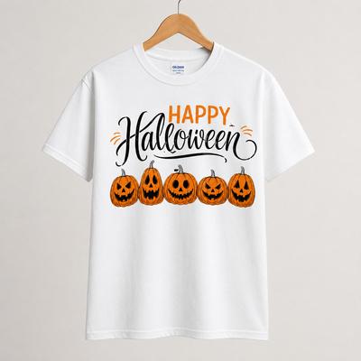 Gildan Happy Halloween Pumpkin Shirt Jack O Lantern Graphic Tee S-5XL
