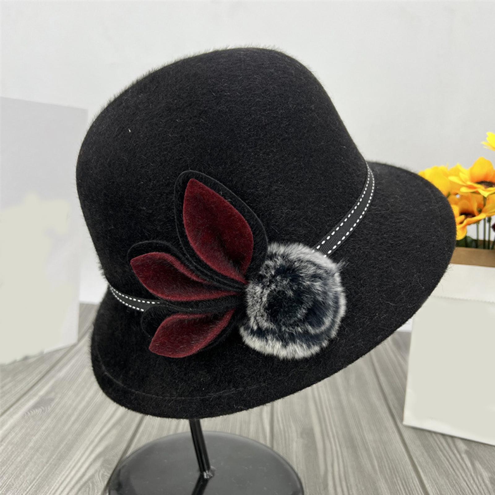 

Ladies Comfortable And Casual Fashionable Warm Basin Hat Solid Color Hat One Size чёрный