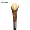 Yellow Resin Eagle Head Tree Root Walking Cane Fashion Decorative Steel Stick Gentleman Elegant Cosplay Cane Knob Crosier 94cm