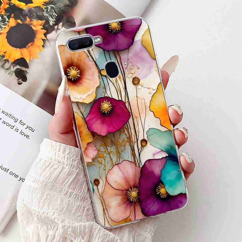 For Oppo F9 CPH1823 6.3" Case Soft Silicone TPU Back Cover For Oppo f9 OPPO F9 Pro Fashion Flower Painting Protective Cases