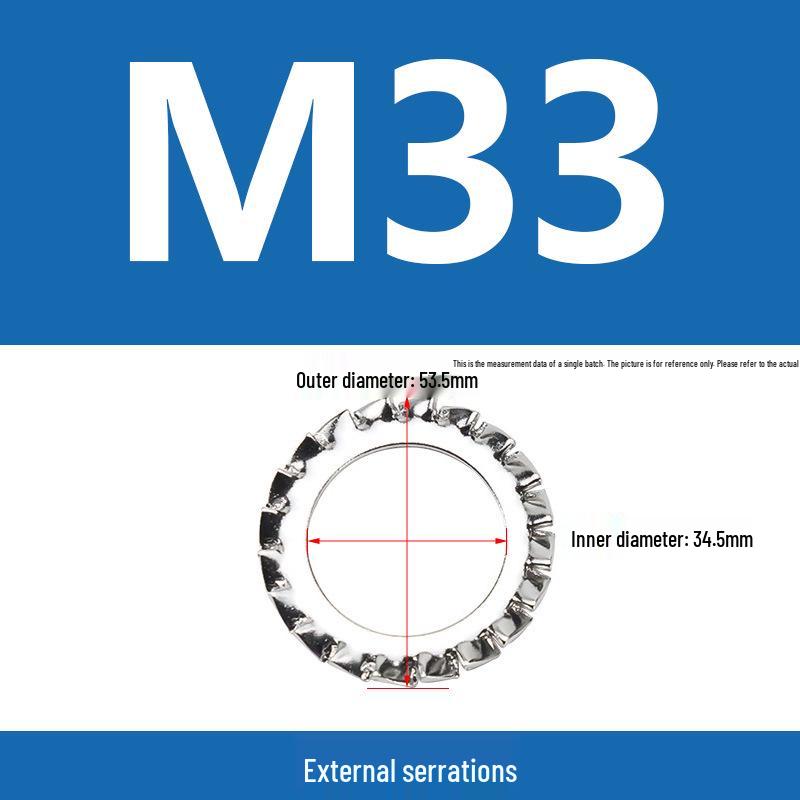 304 Stainless Steel Serrated Lock Washer with Anti-slip Teeth.