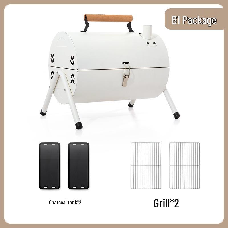 Portable Dual-Use Folding Smokeless Charcoal Grill & Frying Stove for Outdoor Camping