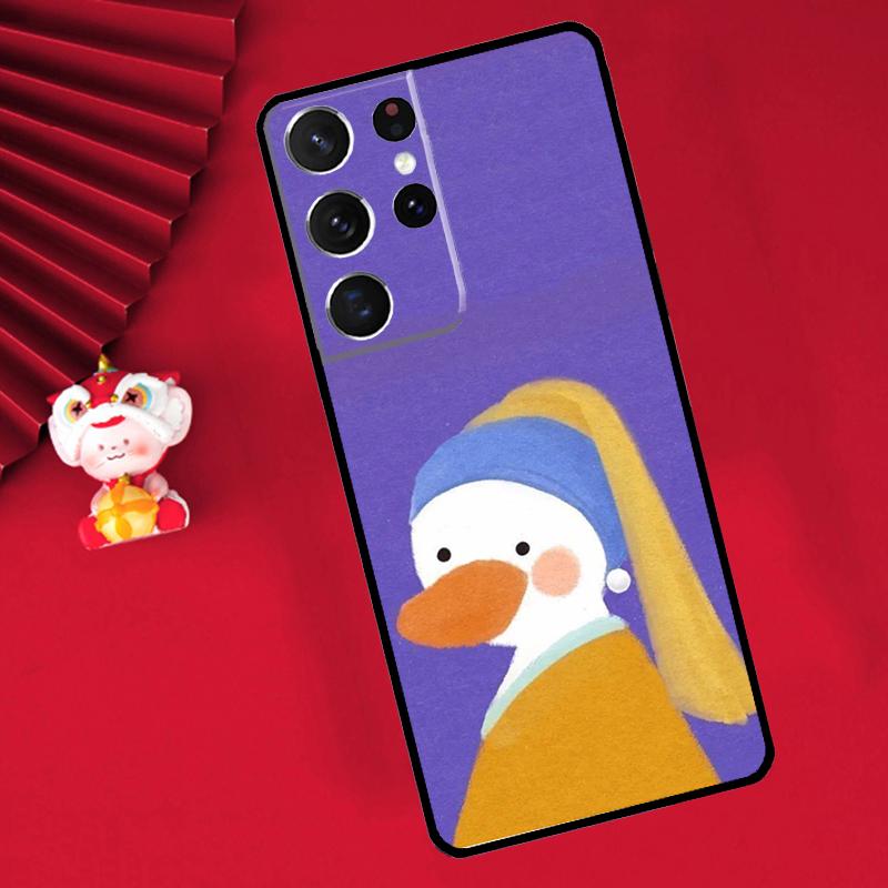 Cartoon Cute Animal Duck Case For Samsung Galaxy S26 S25 S24 Ultra S21 S20 S22 S23 Ultra S10 Plus S25 FE Cover Funda