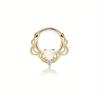 Florideco Septumringe 316L Edelstahl Opal Daith Nasenringe CZ Knorpel Tragus Ohrringe Septum Clicker Piercing Schmuck