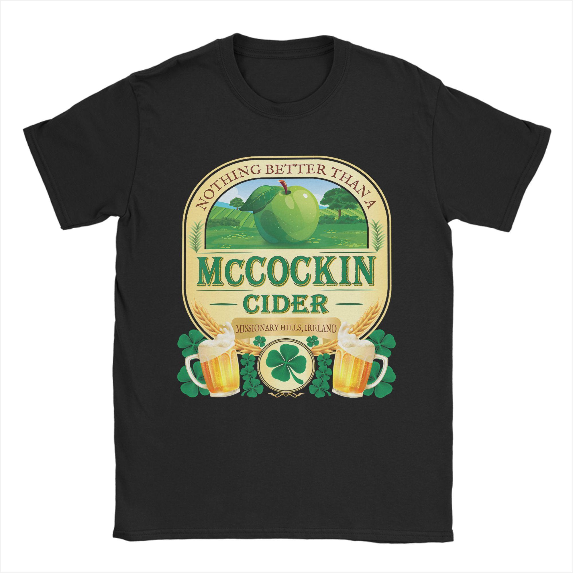 Unisexs TShirts McCockin Cider McCain Funny St Patricks Day Creative Pure Cotton Tees Short Sleeve T Shirts Crewneck Clothes S