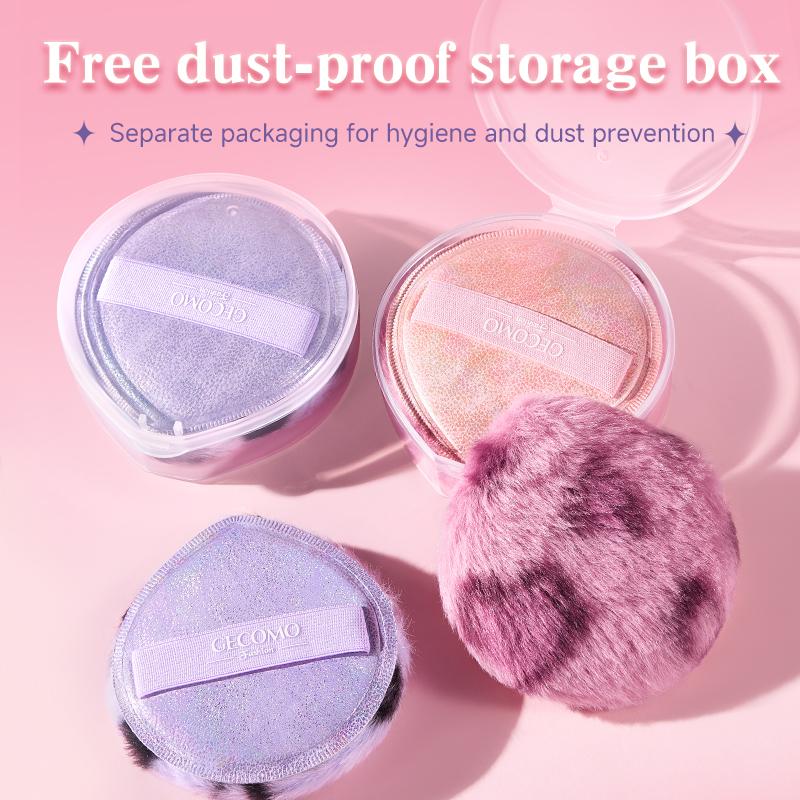 GECOMO Sparkling Powder Puff Ultra Soft Velvet Setting Makeup Applicator Flawless High Coverage For Loose Powder Foundation Travel Friendly Reusable