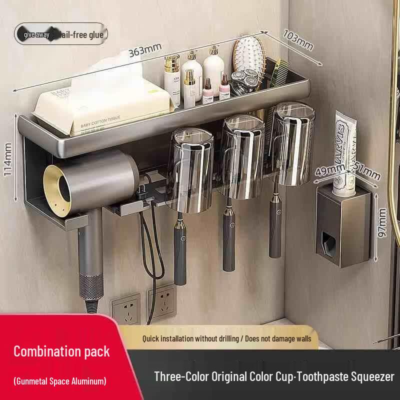 HANDUNYOU Wall-Mounted Toothbrush Holder Set