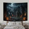 With Pumpkin,Castle,Bat,Ghost Elements-Halloween Backdrop for Photo Booth,Party Event,holiday Celebration,Wall Decor