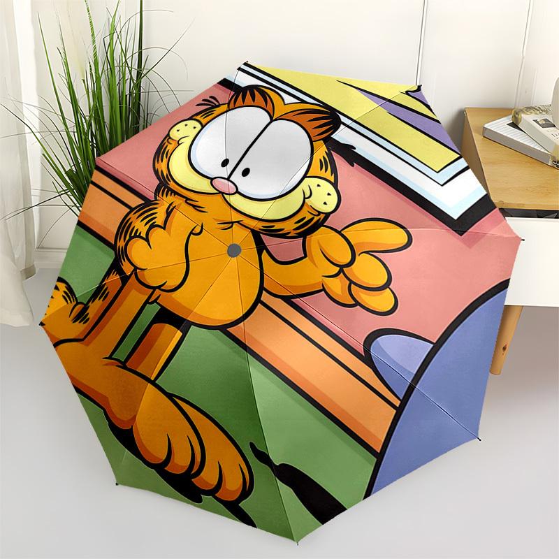 1pc Garfield Outdoor Umbrella with Automatic Opening Mechanism, Foldable Design, 8-Rib Iron Frame - Perfect Gift for Fans, Travelers, Everyday Use.P00