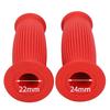 nakira Motorcycle Grips, Moped Handlebars, 22.2mm, Left and Right Set, Rubber F Type (Red)