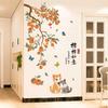 Cat Persimmon Tree Mysterious Wall Decoration Chinese Style Self-adhesive Painting Living Room and Dining Room Beautification Decorative Wall Stickers