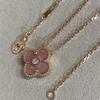 Clover Necklace Plated 18k Rose Gold White Gold Two Tone Laser Diamond Clavicle Chain