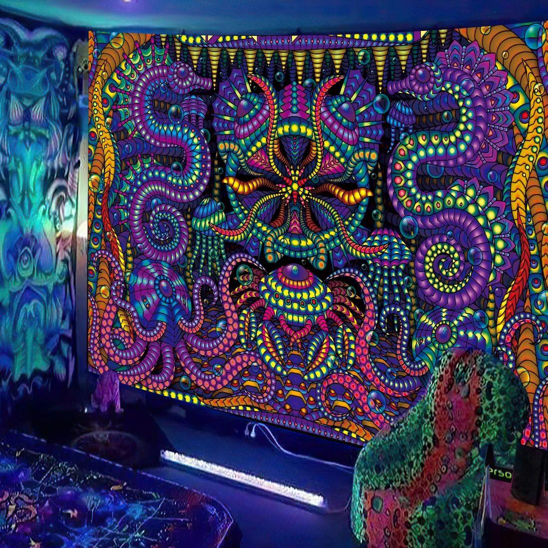 Tapestry black light UV reactive DJ 75x100 чёрный