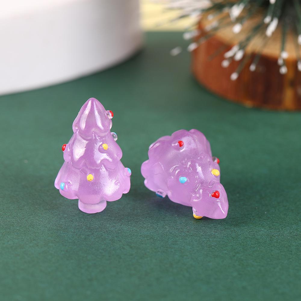 Creative Cartoon Mini Christmas Tree Ornaments: Cute Resin Snow Tree Crafts for Desktop Decoration