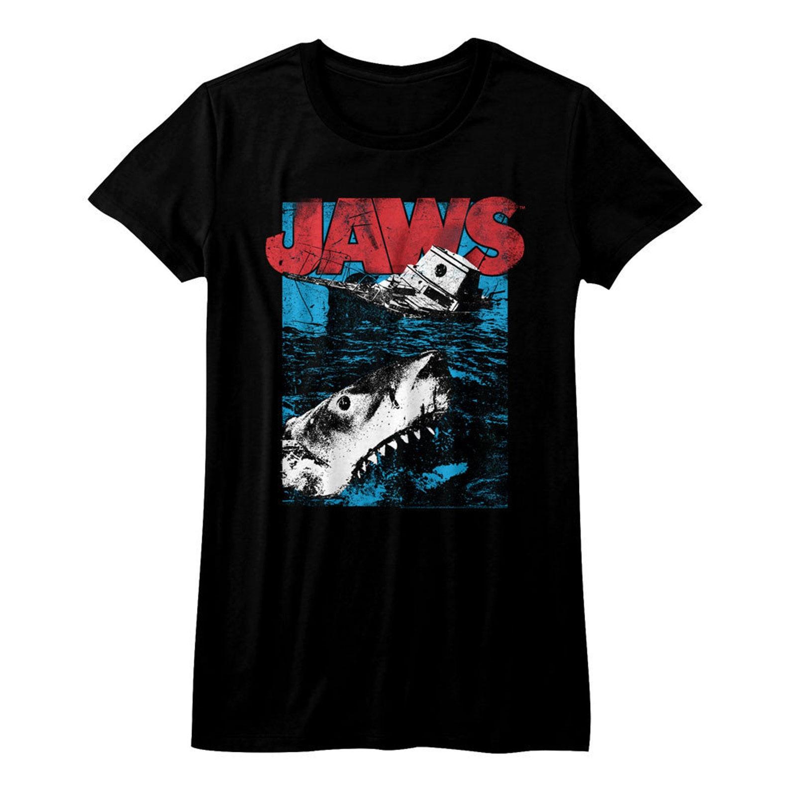Jaws Great White Black Junior Women s T-Shirt XL