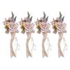 Set of 4 Luxurious Wedding Vehicle Embellishment Silk Flower Bouquets for Wedding Car Glasses and Handle Beautifications