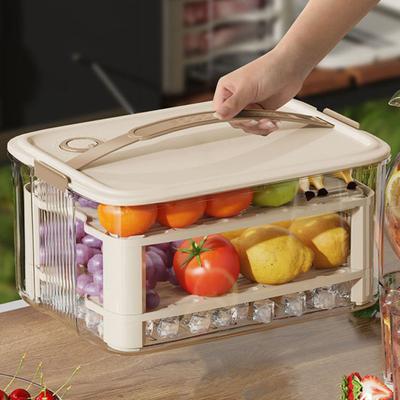 Refrigerator Fruit Storage Container with Handle Large Capacity Leak-proof Dishwasher Safe Airtight Vegetable