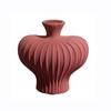 Ceramics Ribbed Flower Vase Minimalist Modern Flower Holder Container Home Office Table Centerpiece Decorative Floral Plants Vase