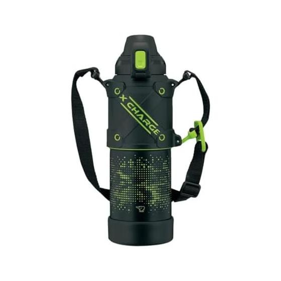 ZOJIRUSHI water bottle, seamless bottle, sports type, large capacity, 1.5L, direct drinking, stainless steel cool bottle, lime black, integrated