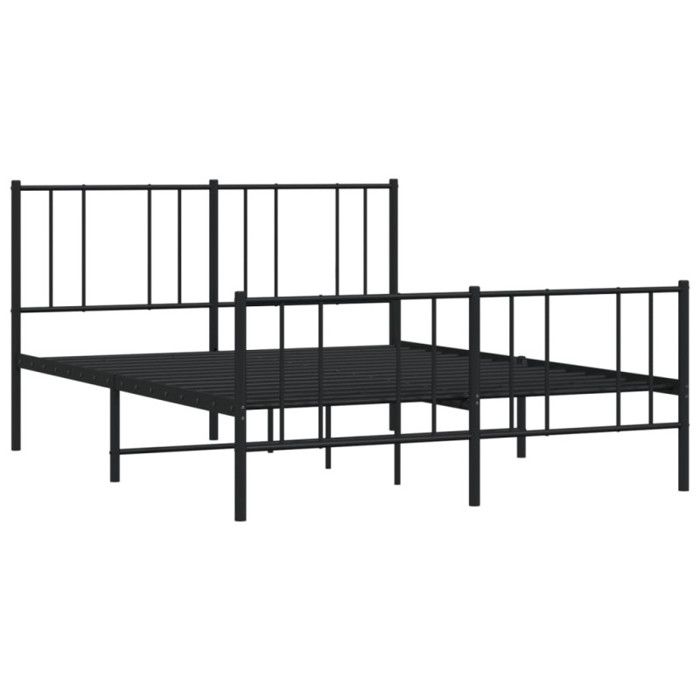 VidaXL Cadre de lit métal avec tête de lit-pied de lit noir 120x190 cm 352495