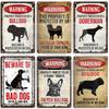Beware Of Dog Warning Metal Sign German Shorthaired Pointer Aussie Dachshund Labrador Doxie Bulldog Dobermann Pyrenees Shiba Pug