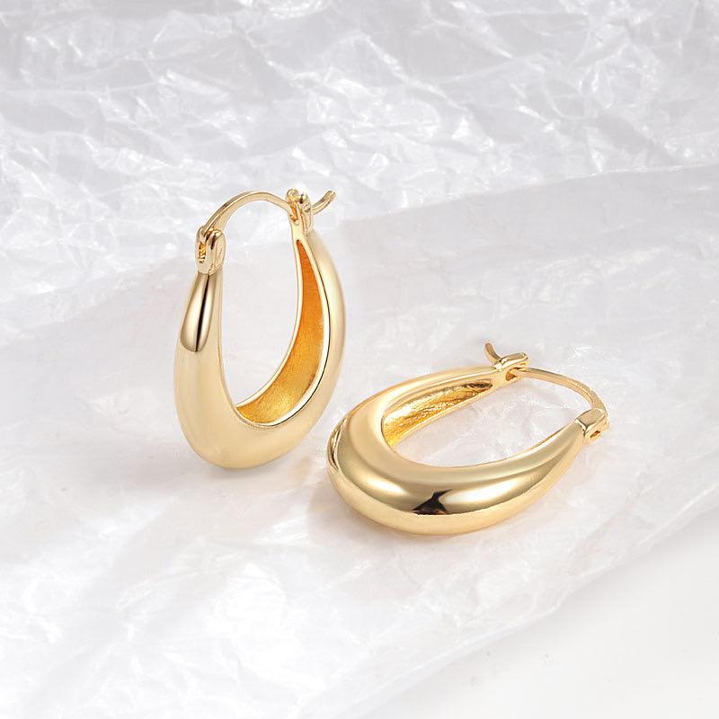 BF CLUB 925 Sterling Silver  Earrings For Women Trendy Simple Gold Earring Jewelry Prevent Allergy Party Accessories Gift