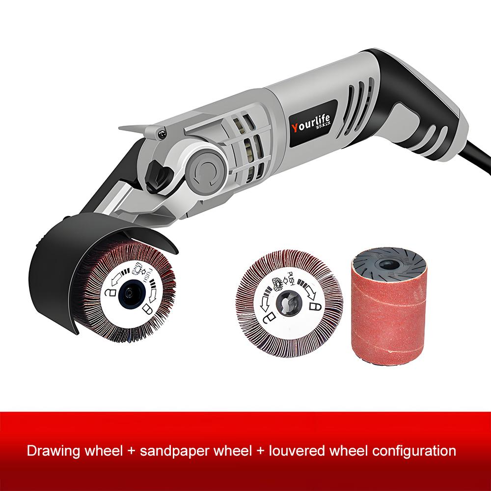 

220V Electric Drawing Machine Portable Stainless Steel Drawing Machine Belt Sander Polishing Drawing Machine for Flat Metal Wood срібний