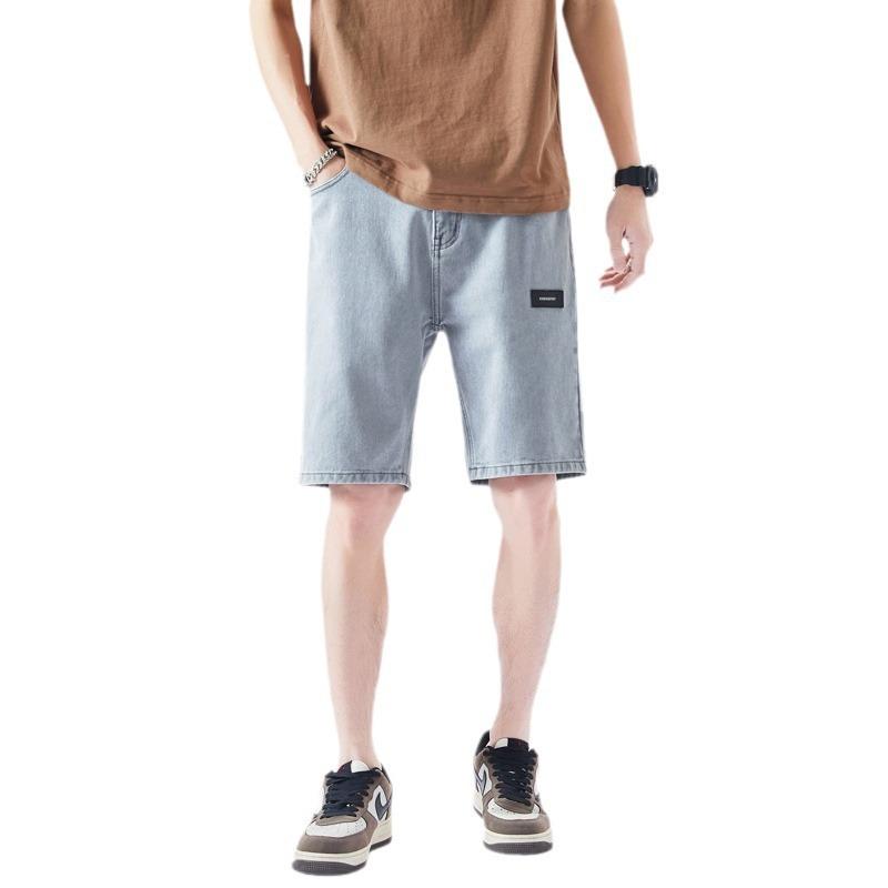 Ripped Denim Shorts Men's Summer Thin Loose Elastic Waist Casual Pants Men's Summer Five-point Pants Men's Summer