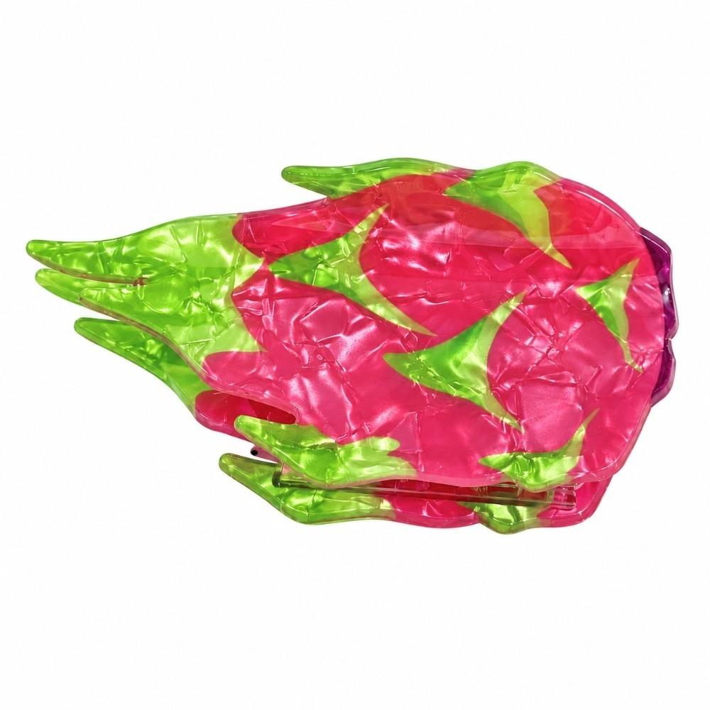 Dragon Fruit Design Fruit Print Hair Claw Strawberry Shark Hair Clip Hair Claw For Women Girls