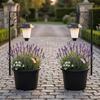 Solar Lamp Post with Planter 2-in-1 Solar Powered Light Plant Pot Waterproof Decorative Light for Garden Yard Front Porch