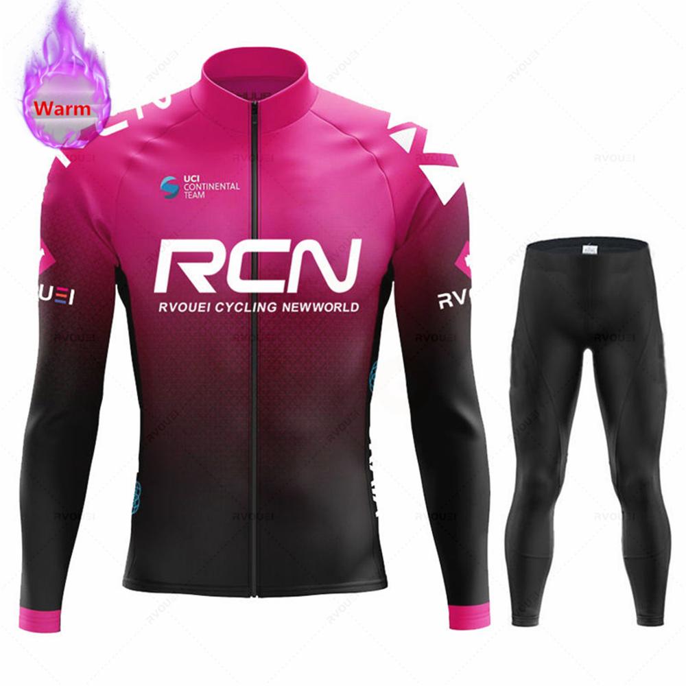 2026 Rcn Team Winter Thermal Fleece Cycling Jersey Set New MTB Bicycle Clothes Maillot Ropa Ciclismo Long Sleeve Bike Clothing