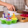 Eisform 7 Löcher Eis DIY Form Kinder Eis am Stiel Form Lebensmittelgefüllte Plastik Eiswürfelform Eis am Stiel Form Frucht-Smoothie
