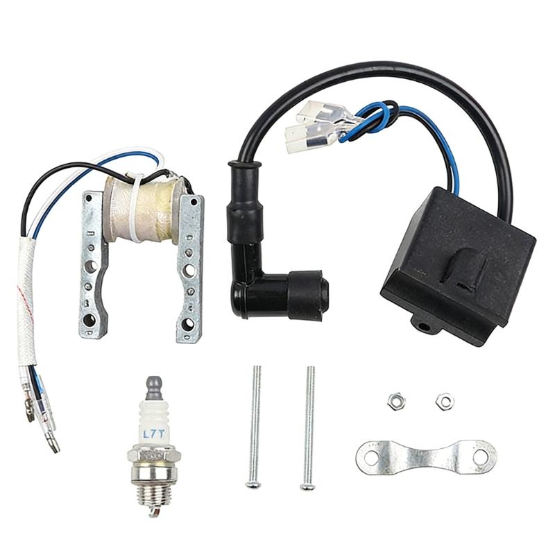 Professional Motorcycle Ignition Coil And Spark Plugs Kit For 49cc 66cc 80cc 2-Strokes Dirt Bike Scooters Moped