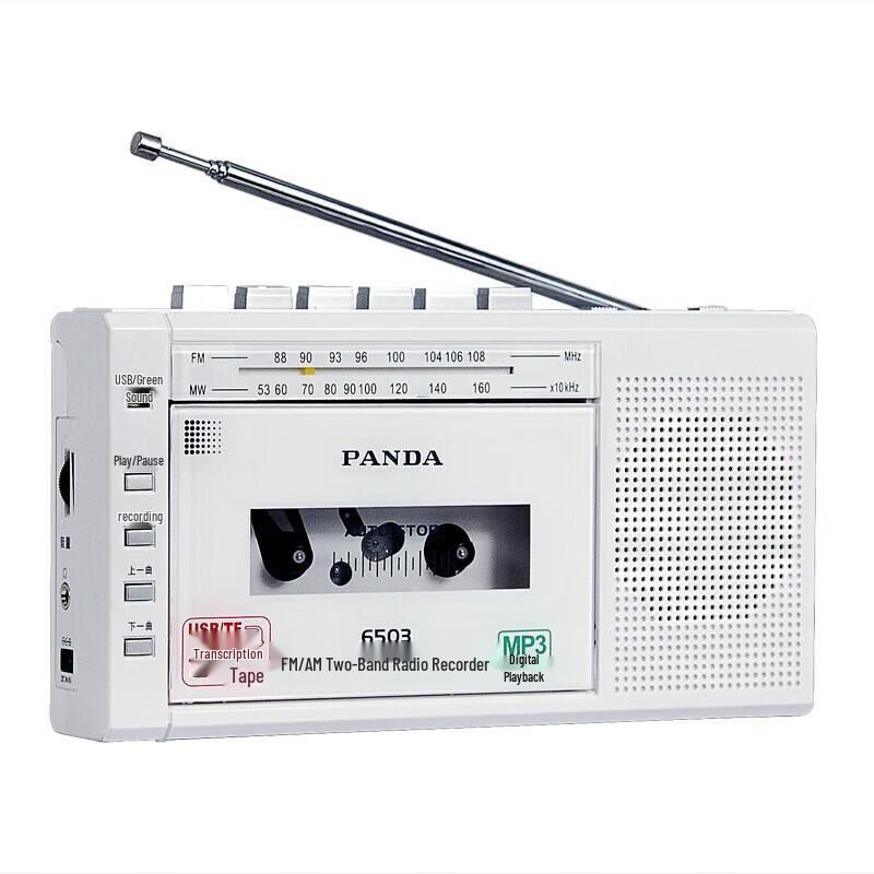 Enregistreur Cassette Portable PANDA 6503 avec Radio AM/FM et Lecteur MP3 Prise CN (adaptateur inclus)