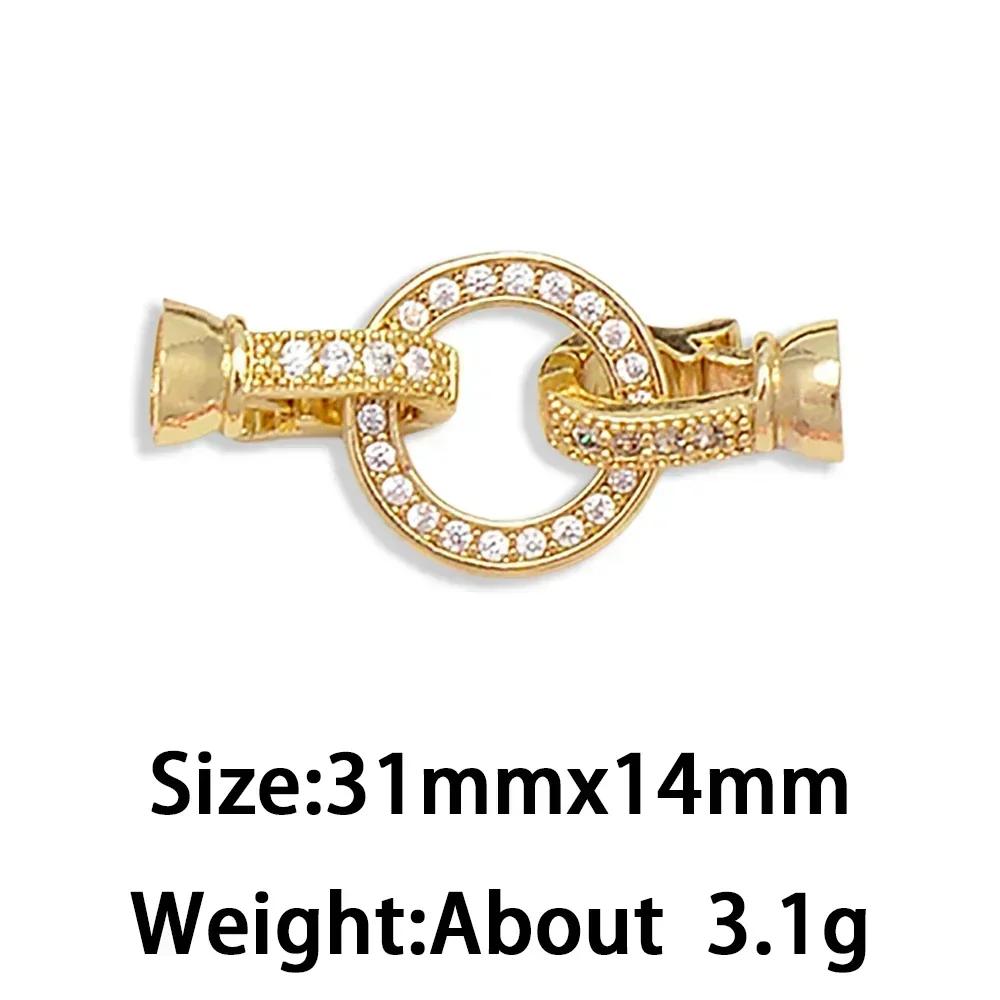 1 Pcs Paved Zircon Connector for Jewelry Making Diy Necklace Bracelet Chain Accessories Gold/Silver Color Round Heart Shape Part