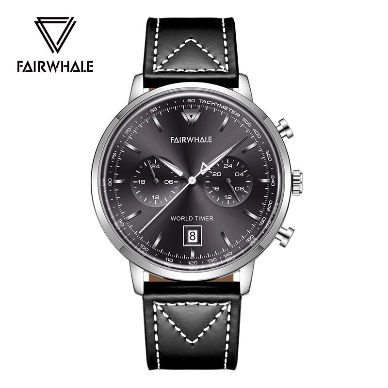 Mark Fairwhale Men's Quartz Watch Blue Dial Luminous Hands Stainless Steel Milanese Band Waterproof Business Wristwatch for Men
