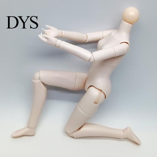 Posable Figure Body 1/6 Scale Doll with 3 Neck Adapters, 9.8-Inch Blank Action Articulated Flexible Joint, Miniature Female for Custom
