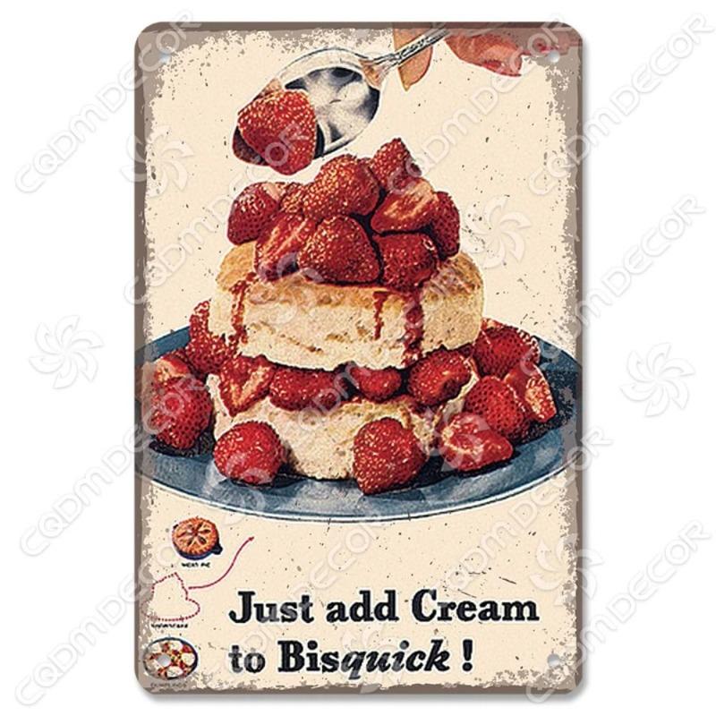 Eat Breakfast at Night Funny Sign, Kitchen Wall Decor Metal Plaque 20x30cm