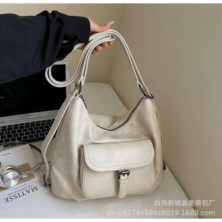 Casual commuting retro large-capacity bag women's 2025 new fashion multi-purpose double shoulder back bag single shoulder tote bag
