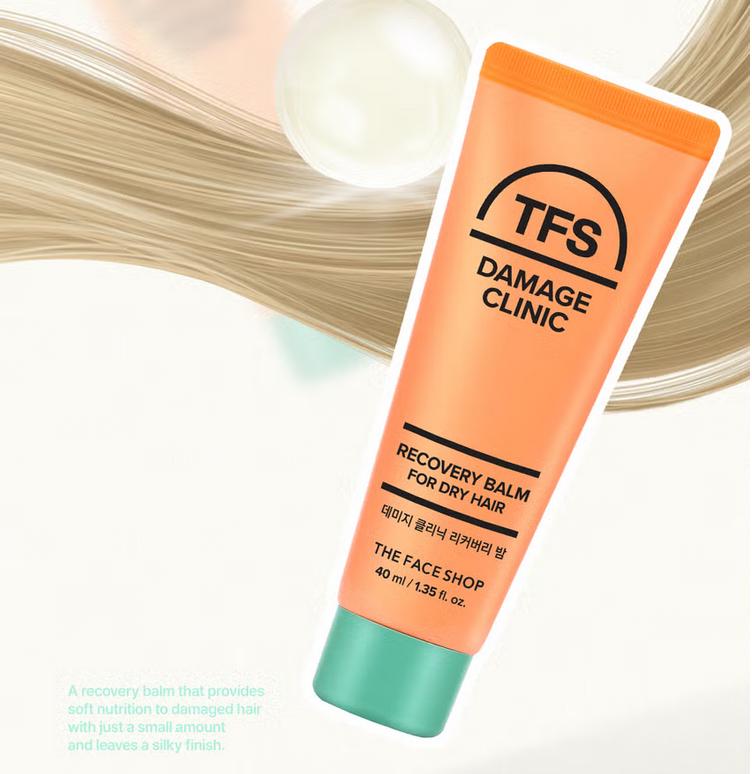 The Face Shop Damage Clinic Recovery Balm for Dry Hair 40 Ml/ Hair Care, Moisturizing, Korean Cosmetics, Kbeauty