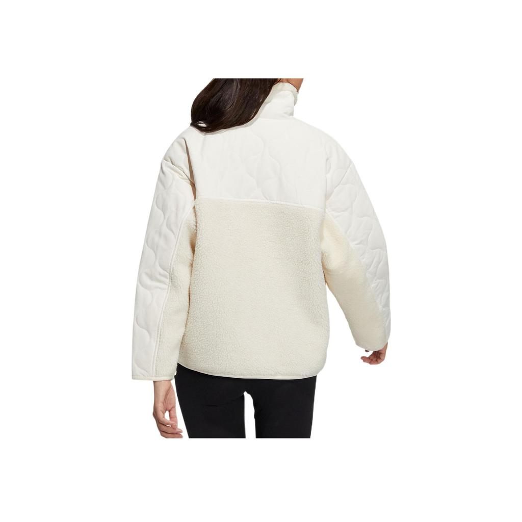 Adidas Originals Three Stripes Color Block Long Sleeve Polo Jacket Women Jacket Off-White HK2071
