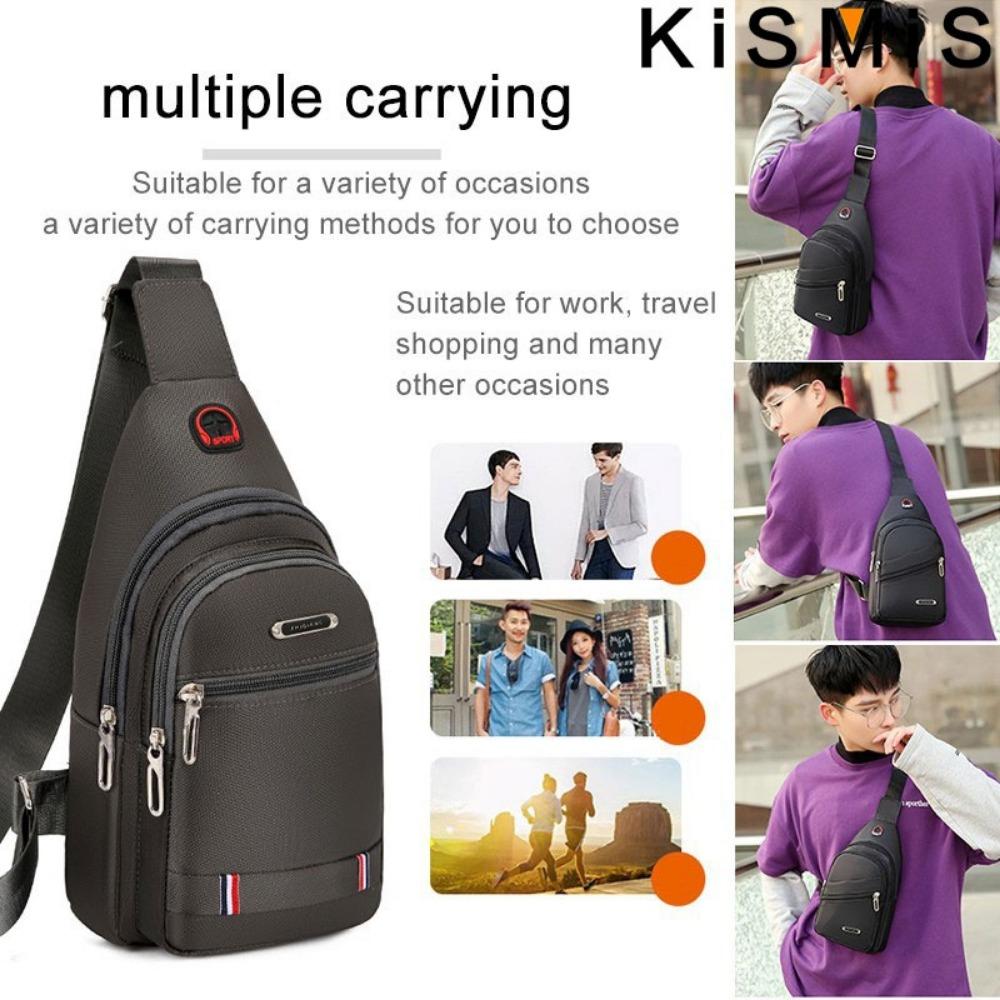 New Unisex Canvas Leisure Sports Small Backpack Oxford Cloth One-shoulder Messenger Bag Chest Bag for Men Women