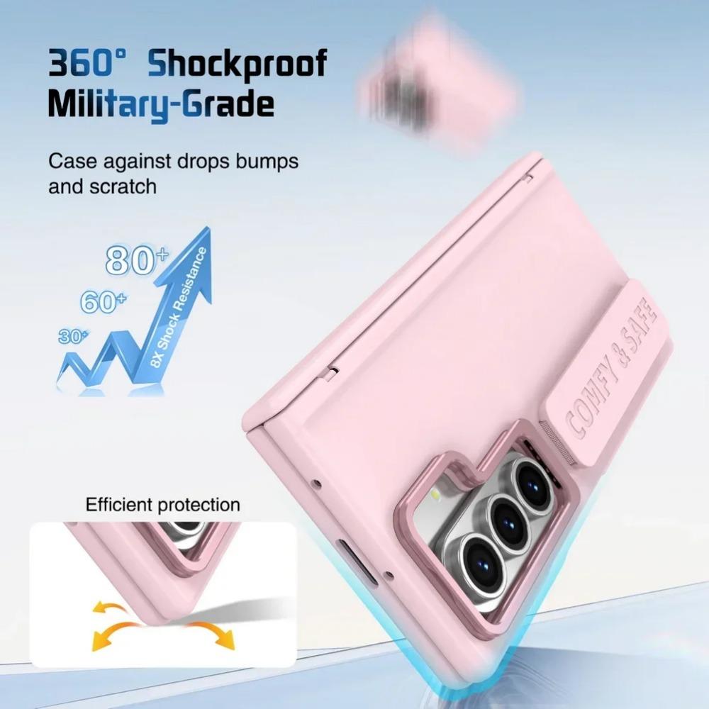 Busine Sle Multifunctional Lens Holder with Wristband Tempered Glass Film Case for Samsung Galaxy Z Fold 7 6 5 4 3 Protect Cover