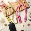 Woven Flower Phone Lanyard with Heart Wrist Strap - Universal Anti-Lost Keychain for Phones & Cameras