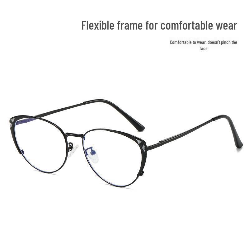 2025 Unisex Metal Cat Eye Glasses, Myopic-Ready, Anti-Blue Light