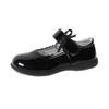 Girls' Black Soft Sole Leather Princess Shoes for School and Casual Wear
