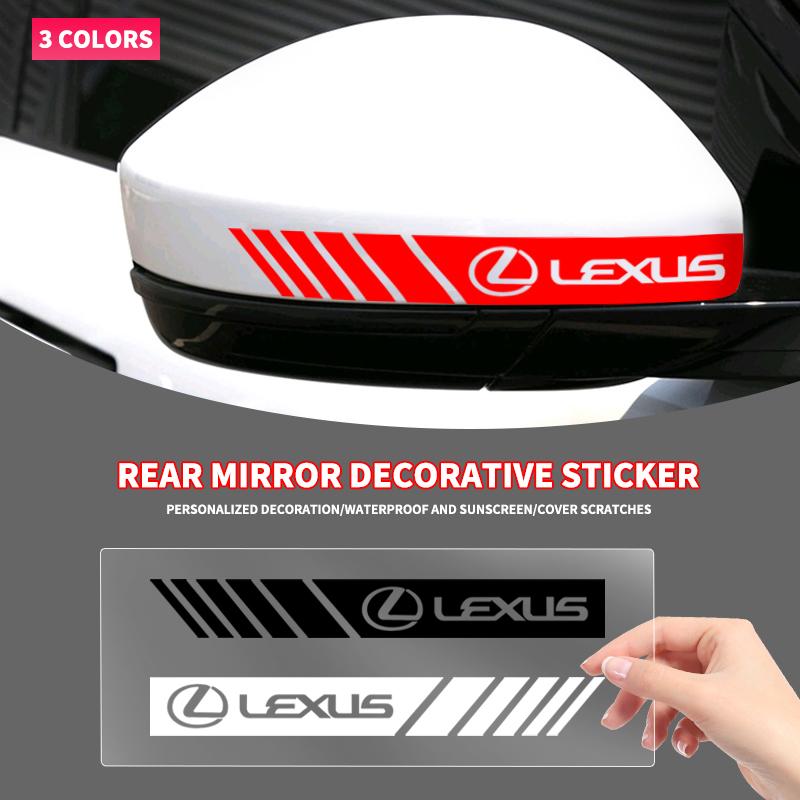 2PCS Car Styling Rearview Mirror Decoration Sticker For Lexus F-SPORT ES RX NX LS UX LM LX GX LC RZ IS CT GS RC HS SC TX L